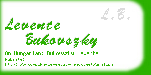 levente bukovszky business card